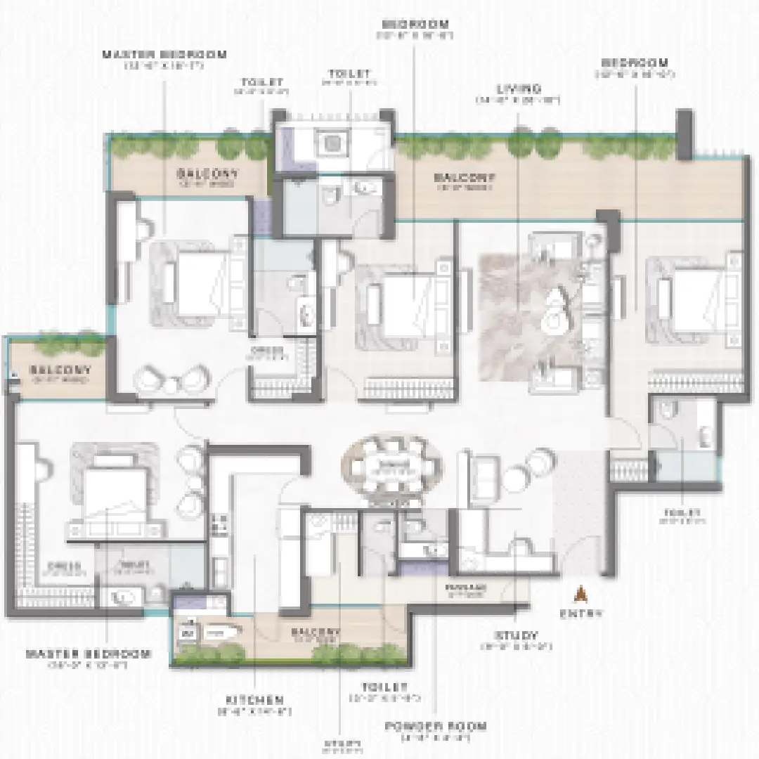 m3m altitude floor plan type 3